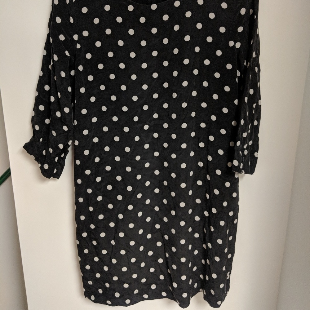 C Wonder black and beige polka dot  dress